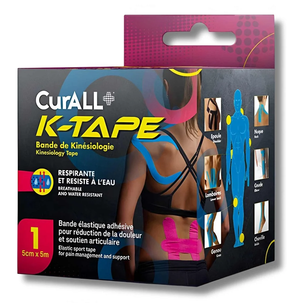 CURALL K-TAPE - BANDE DE KINÉSIOLOGIE RESPIRANTE ET RÉSISTANTE À L'EAU